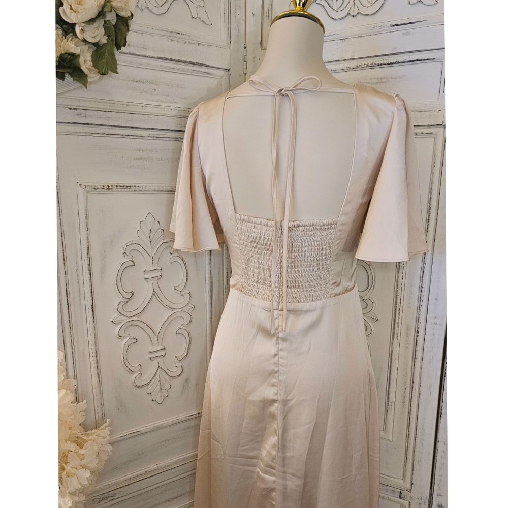 Dress Forum Cream Maxi Dress with Flutter Sleeves - Picture 4 of 8